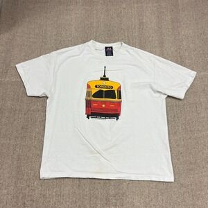 Vintage Toronto Transit Commission Shirt Mens XL White 1990s TTC Streetcar